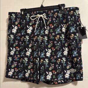 PacSun Black Floral Print Shorts
